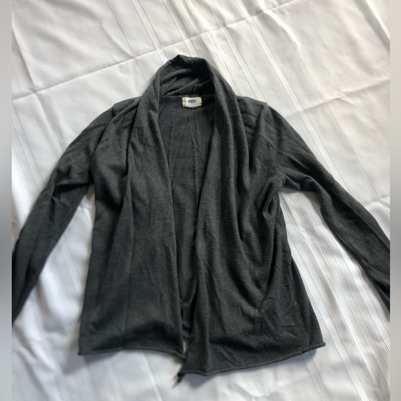 Dark Grey Open Front Lightweight Cardigan - Picture 1 of 12